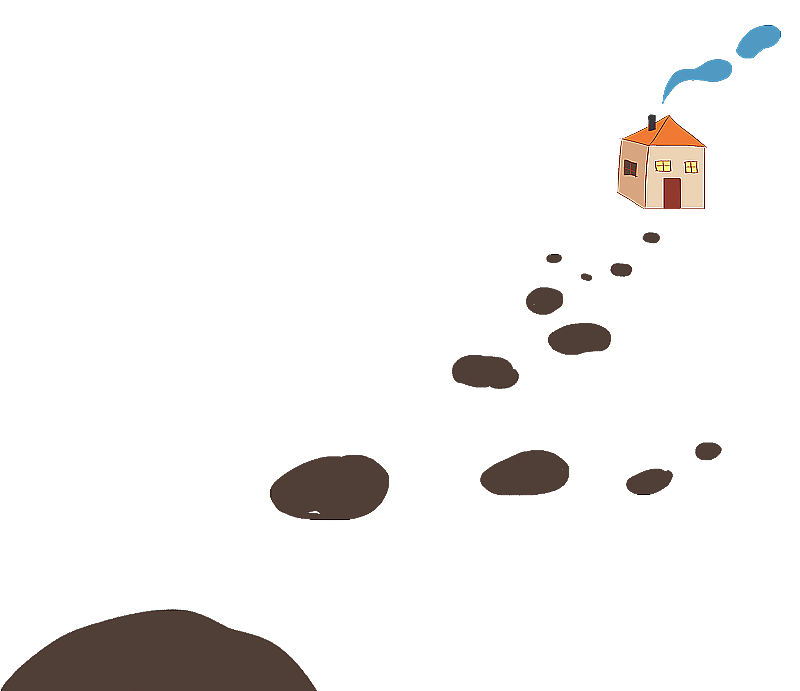 有炊烟的房屋图片素材