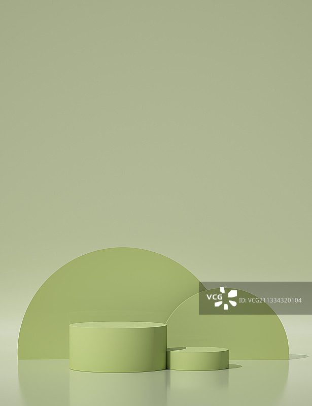 绿色产品展台三维场景图片素材