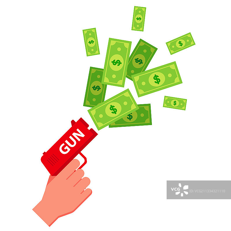 男人用枪射击，花钱图片素材