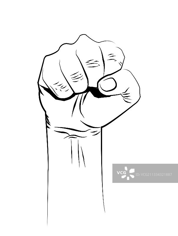 充满力量的拳头插画图片素材