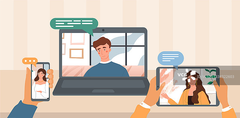 男女角色聊天场景图片素材