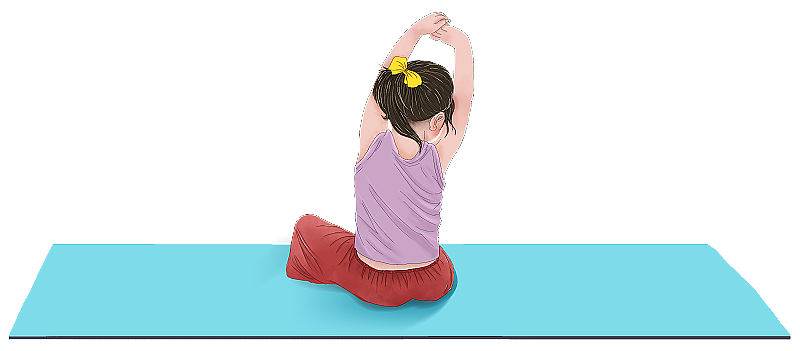 做瑜珈的小女孩图片素材