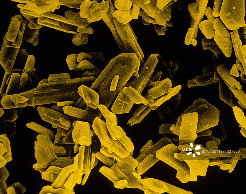 硫酸钙晶体的扫描电镜照片图片素材