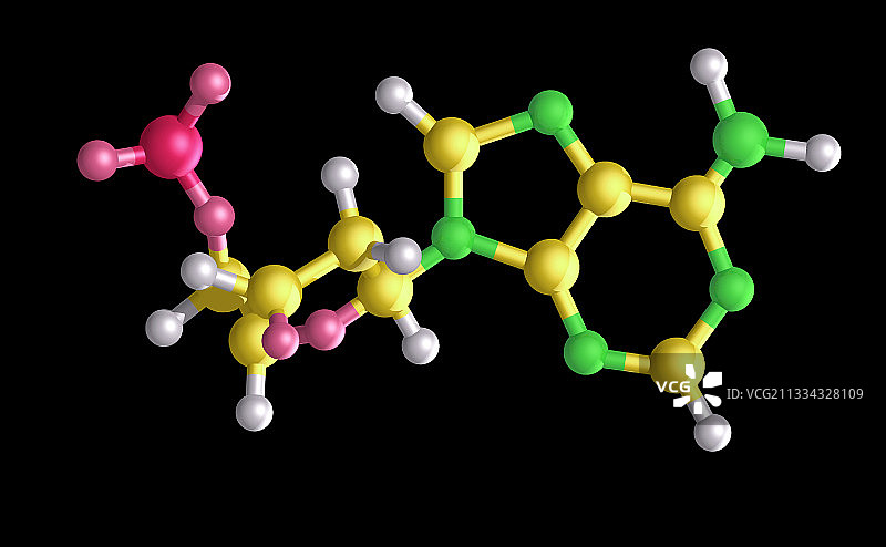 腺嘌呤分子和磷酸基团图片素材