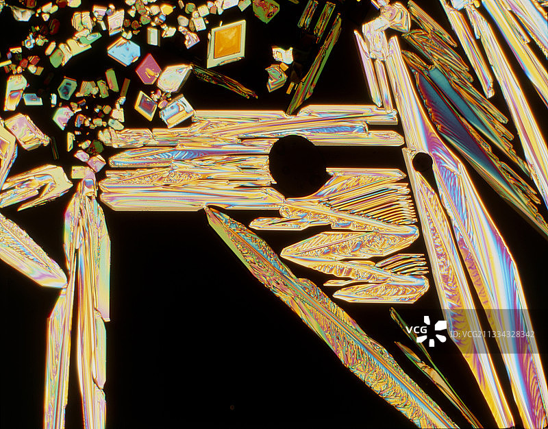 硫酸锌晶体偏光显微镜照片图片素材