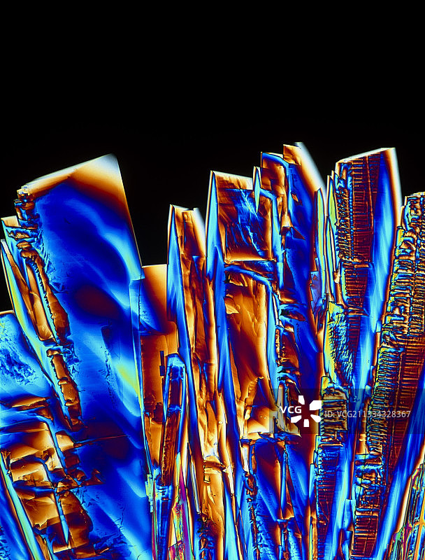 酒石酸晶体的偏光显微镜图图片素材