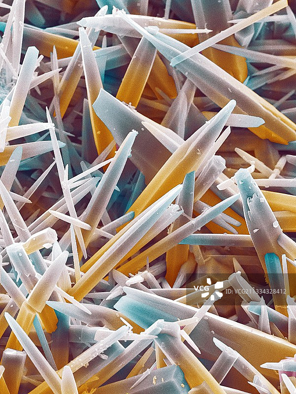 水壶水垢的扫描电子显微镜照片图片素材