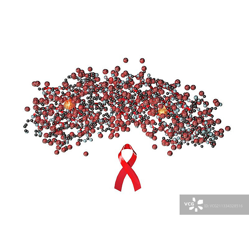 CD4蛋白片段分子模型图片素材