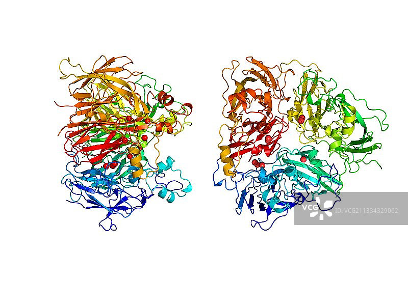 氧化亚铁酶分子模型图片素材