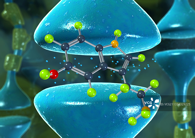 血清素神经递质分子图片素材