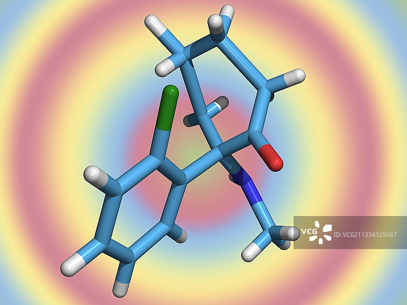 氯胺酮分子，一种娱乐性药物图片素材