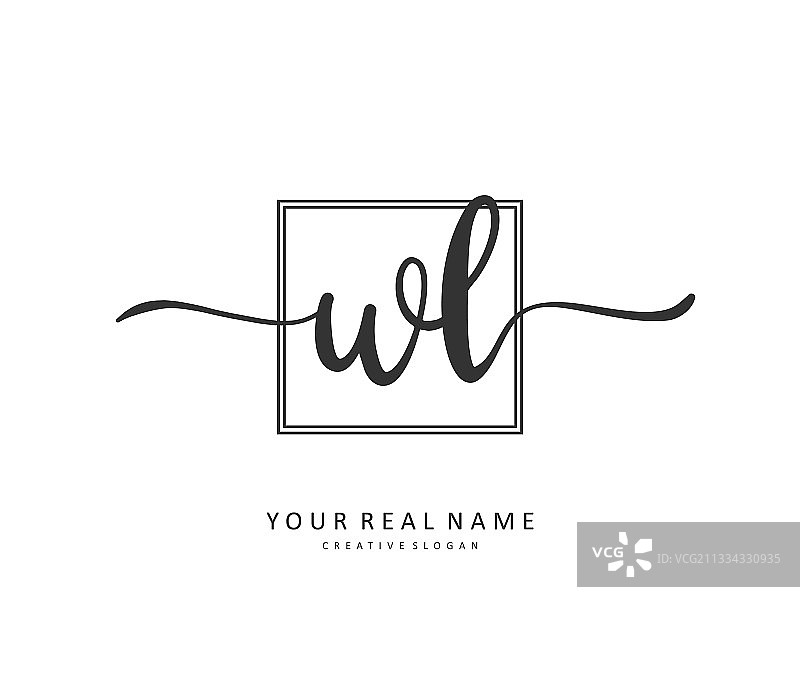 WL首字母手写签名标志图片素材