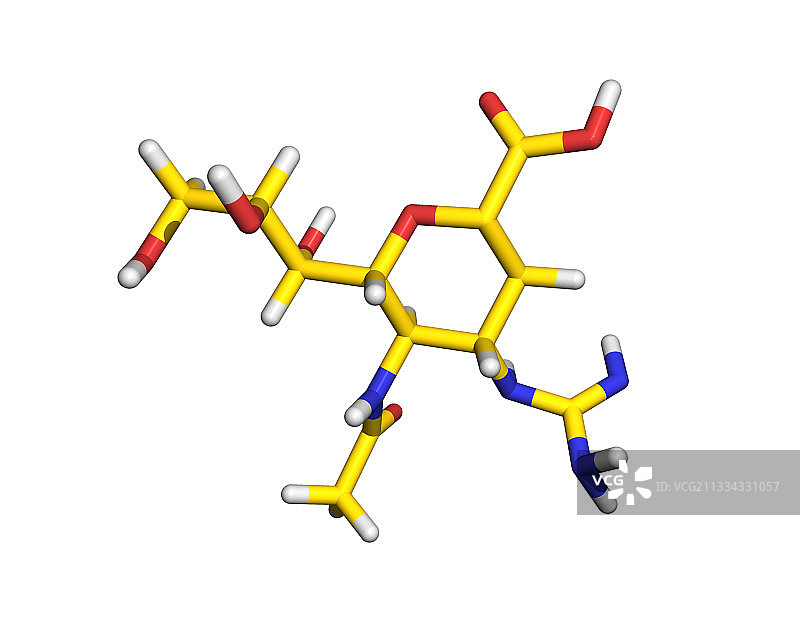 扎那米韦（Relenza）流感药物分子图片素材