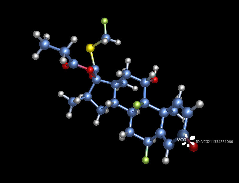 氟替卡松哮喘药物分子图片素材