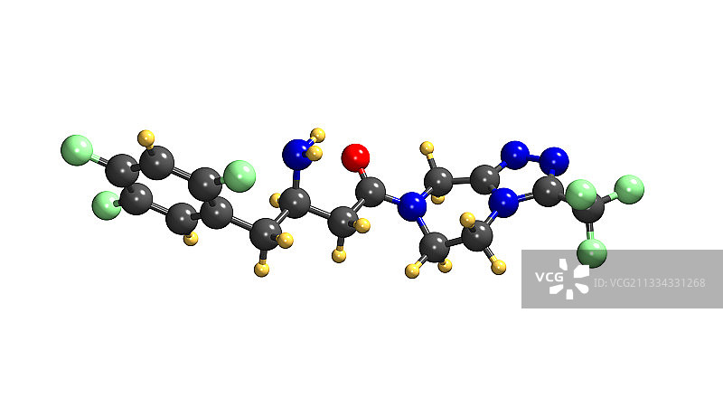 捷诺维糖尿病药物分子图片素材