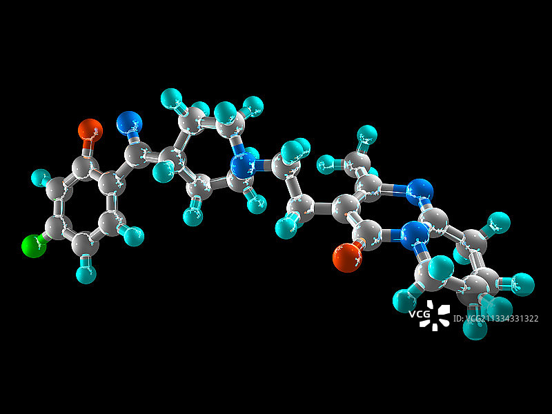 利培酮抗精神病药物分子图片素材