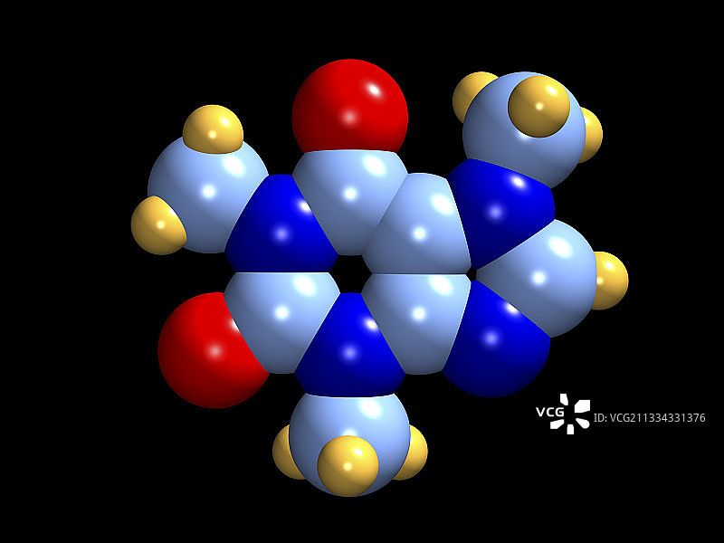 咖啡因分子图片素材