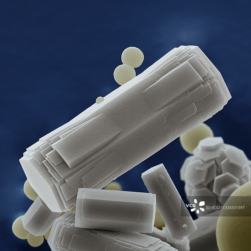 氟磷灰石晶体扫描电镜图图片素材