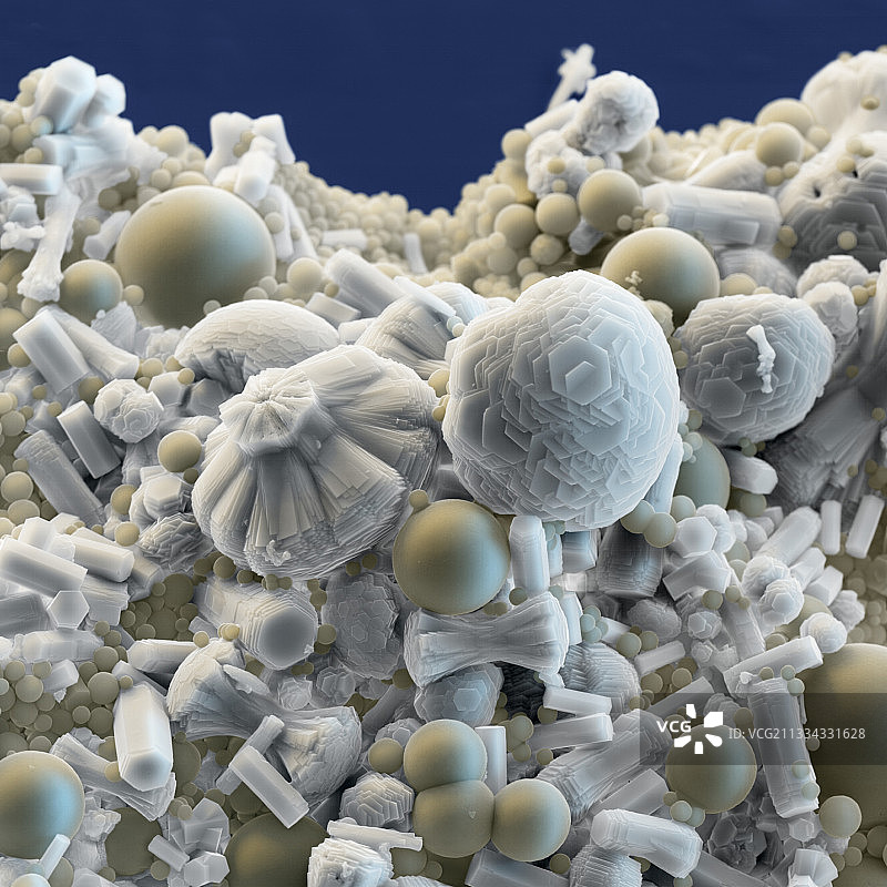 氟磷灰石晶体扫描电镜图图片素材