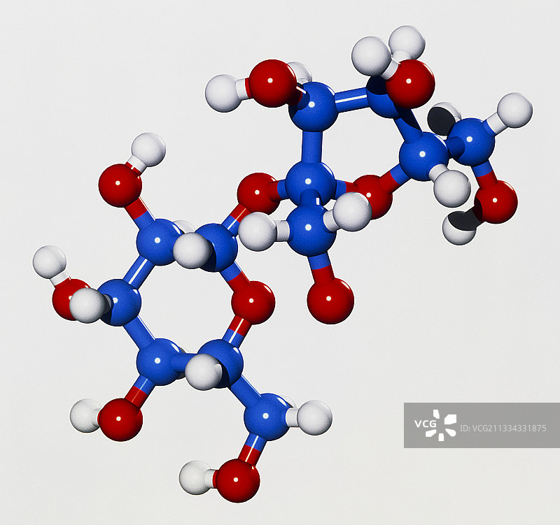 蔗糖分子的计算机图形图片素材