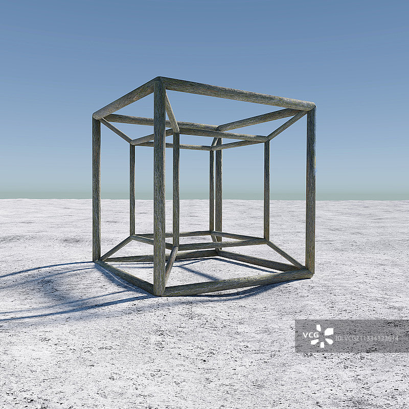 木制四维超立方体图片素材