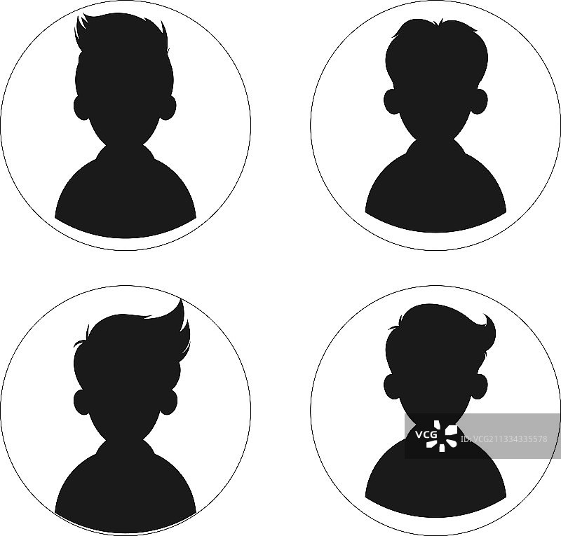 不同类型的男孩头像设计图片素材