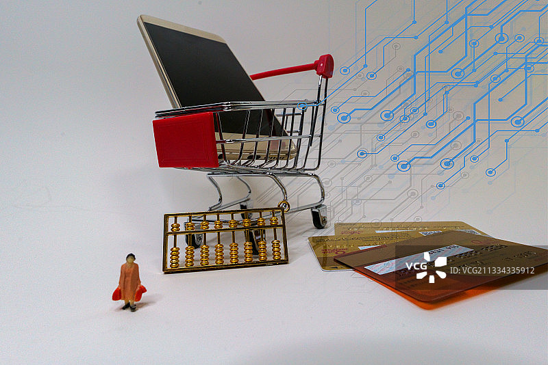 购物车，银行卡，网上购物，电子支付，现代，信息化图片素材