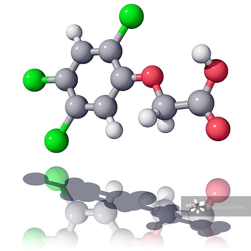 2,4,5-T除草剂分子图片素材