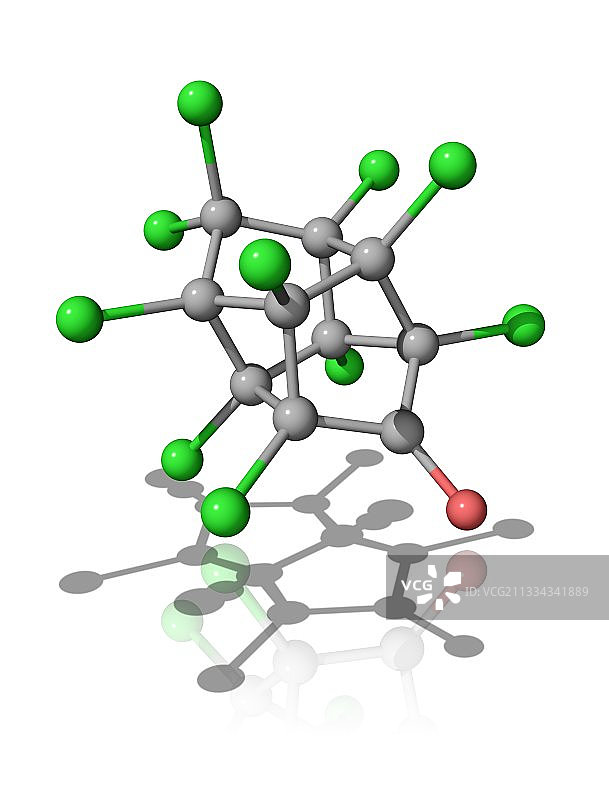 十氯酮杀虫剂分子模型图片素材