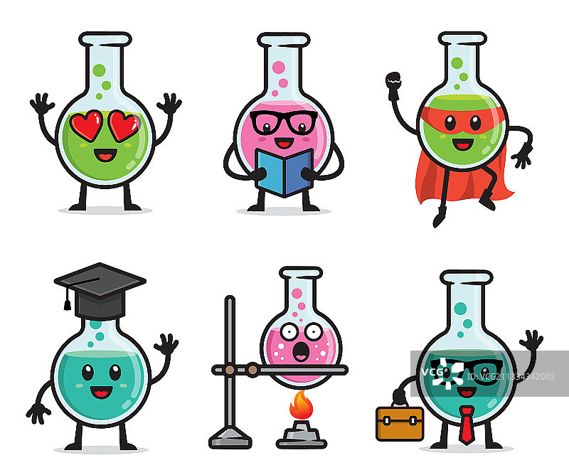 实验瓶卡通形象设计图片素材