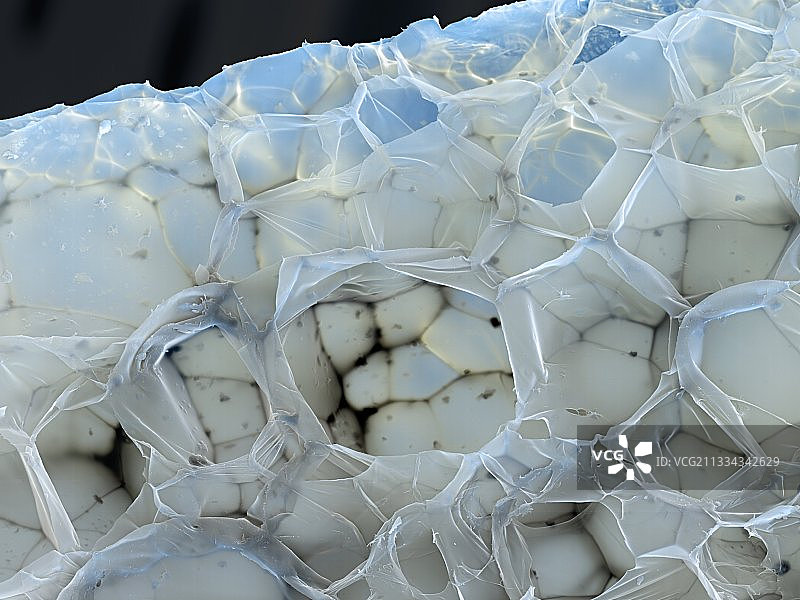 泡沫聚苯乙烯绝缘材料，扫描电镜图片素材