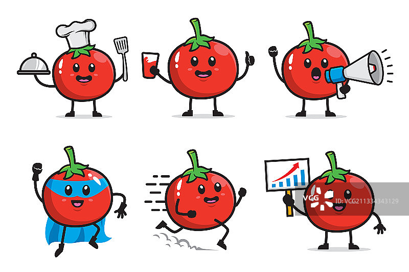 番茄角色设计套装图片素材