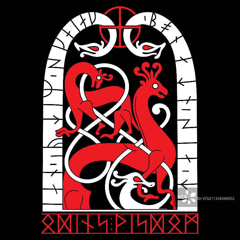 维京斯堪的纳维亚古代装饰设计图片素材