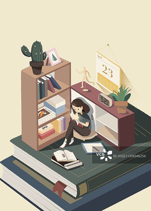 一个人的时光——阅读图片素材