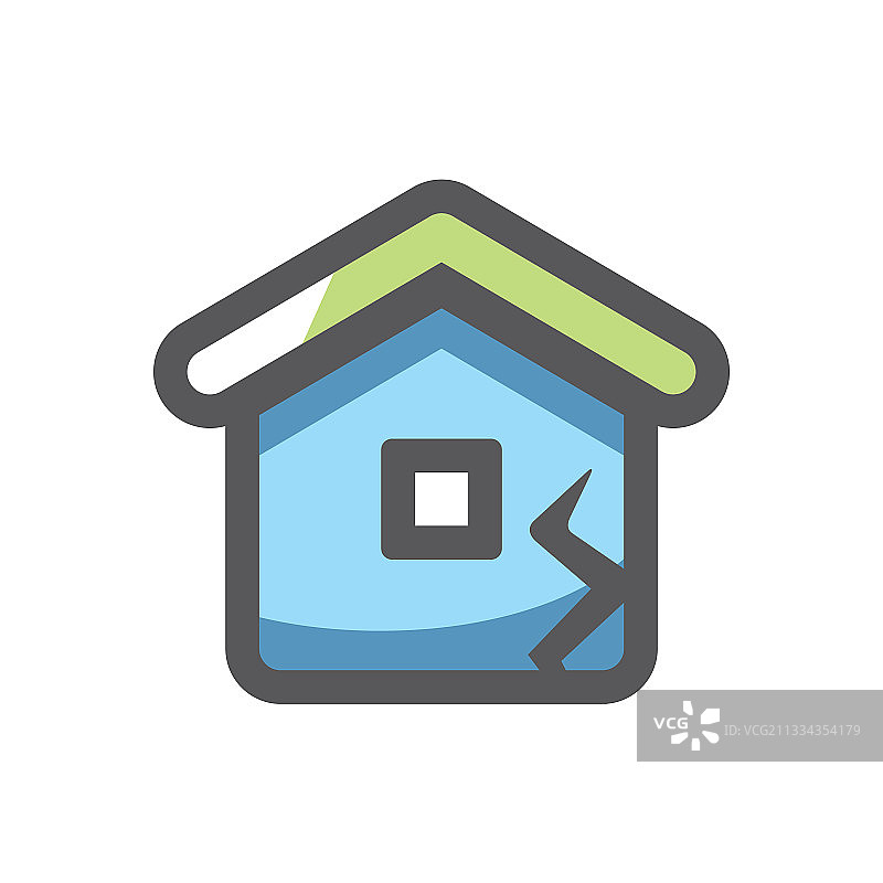 房屋破坏图标卡通图片素材