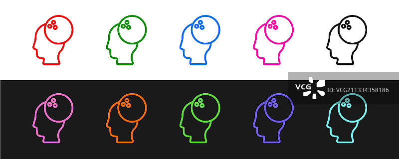 黑色背景上的保龄球图标图片素材