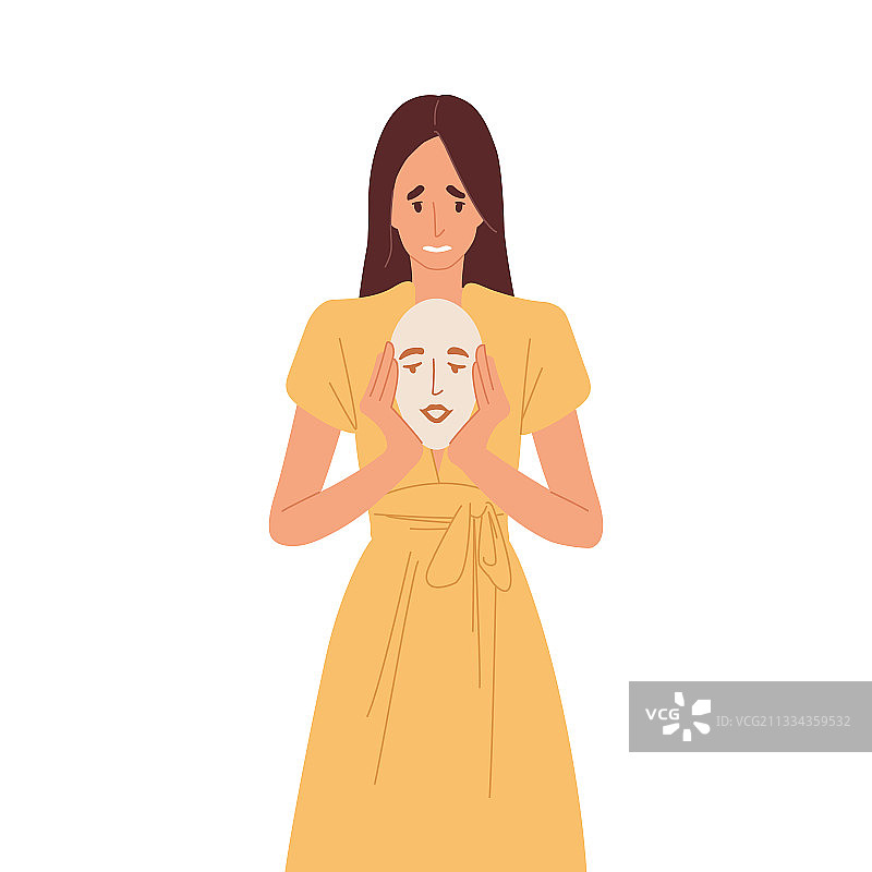 隐藏真实感受的委屈女性图片素材