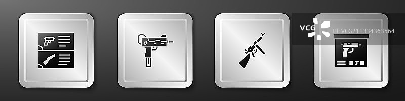 武器目录：乌兹冲锋枪和汤米枪图片素材