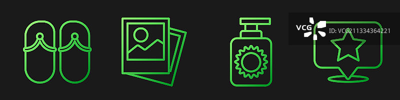 防晒喷雾瓶和人字拖照片图片素材