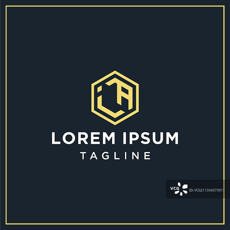 JA或IA六边形标志图片素材