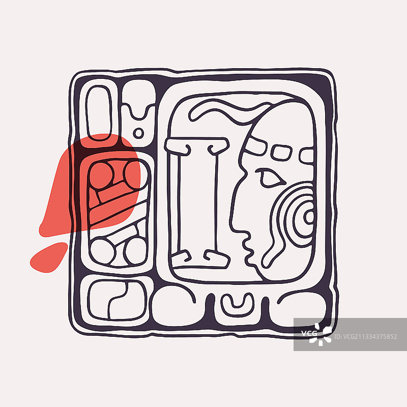 阿兹特克风格字母I图片素材