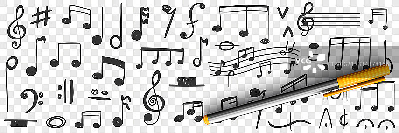 音乐符号涂鸦手绘素材图片素材
