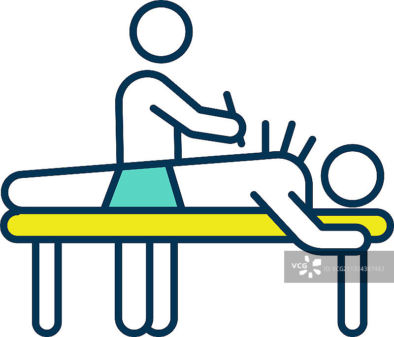 针灸治疗RGB彩色图标图片素材