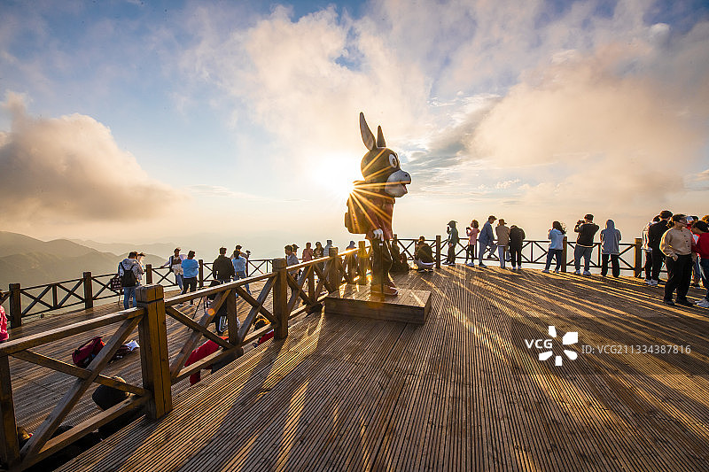 武功山金顶日落图片素材