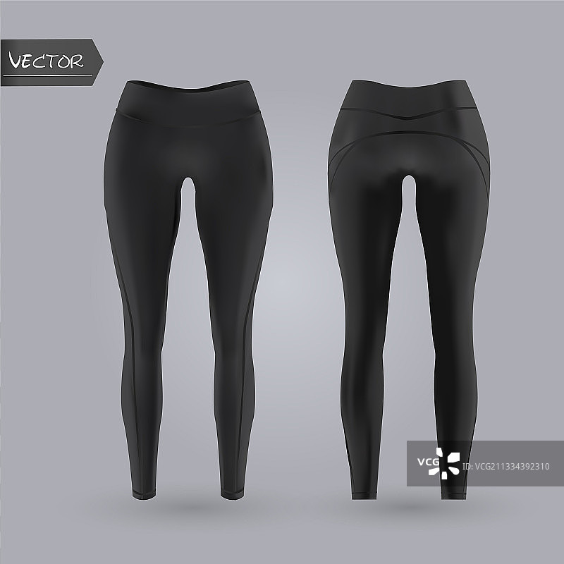 女士黑色紧身裤样机图片素材