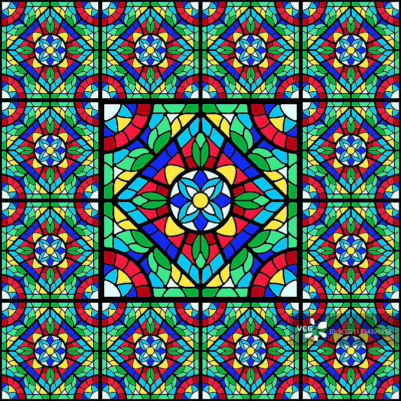 彩色玻璃窗图片素材