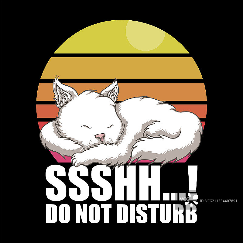 请勿打扰猫咪睡觉复古风图片素材