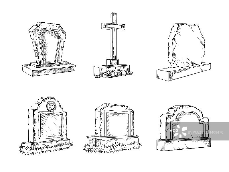 墓碑素描图片素材