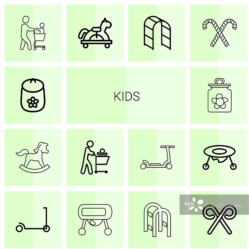 14个儿童图标图片素材