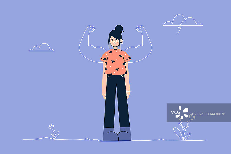 自尊自信力量概念图片素材